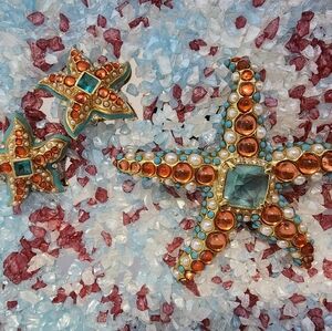 KJL 1980 earrings and brooch set